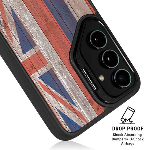 Hawaiian Flag Dark Wood Galaxy S25 Kickstand Case
